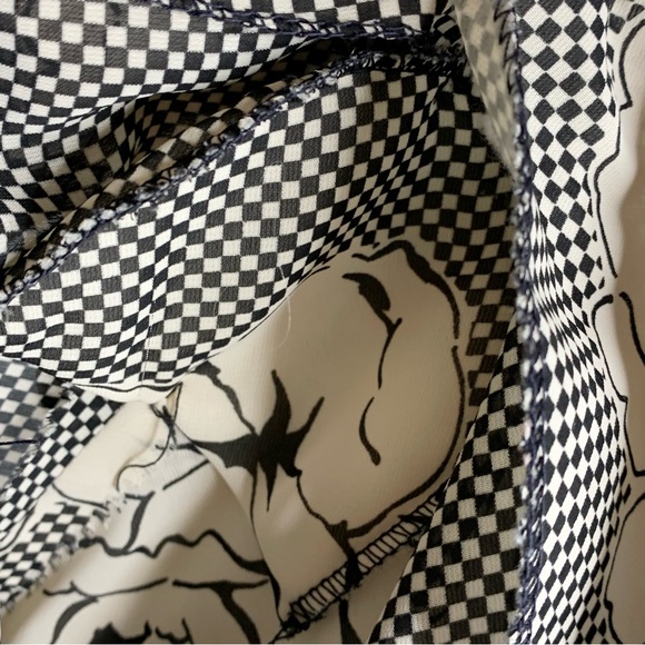 80s Checkerboard Floral Blouse - Picture 7 of 8